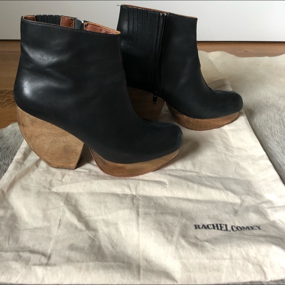 Rachel Comey Shoes - RACHEL COMEY blk learher/wood chunky platform boot